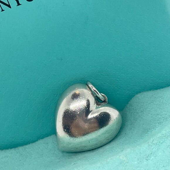 Tiffany & Co. Sterling Silver Puffy Heart Pendant Charm - Picture 1 of 14